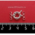 Замок-кольцо 11 мм цвет светлое серебро на 3 нити 1 штука