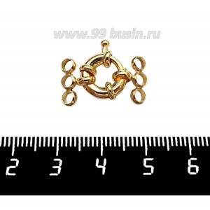 Замок-кольцо 11 мм на 3 нити, цвет золото 1 штука Замок-кольцо 11 мм на 3 нити, цвет золото 1 штука