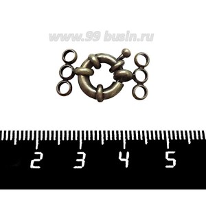 Замок-кольцо 11 мм на 3 нити, цвет бронза 1 штука