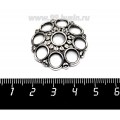 Коннектор Круги 28*28 мм, цвет старое серебро, 1 штук/упаковка