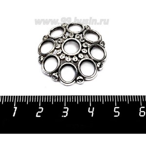 Коннектор Круги 28*28 мм, цвет старое серебро, 1 штук/упаковка