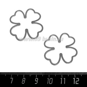 Коннектор нержавеющая сталь Клевер 30*32*1 мм цвет стальной 1 штука