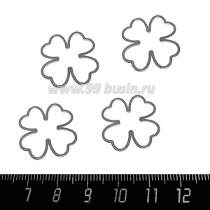 Коннектор нержавеющая сталь Клевер 22*24*1 мм цвет стальной 1 штука