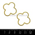 Коннектор нержавеющая сталь Четырехлистник 32*32*1 мм цвет золото 1 штука