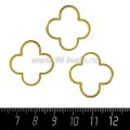 Коннектор нержавеющая сталь Четырехлистник 24*24*1 мм цвет золото 1 штука