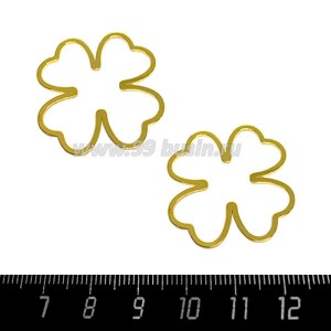 Коннектор нержавеющая сталь Клевер 30*32*1 мм цвет золото 1 штука