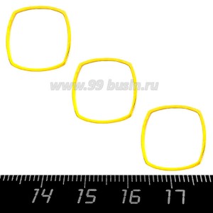 Коннектор нержавеющая сталь Криволинейный квадрат 16*16*1 мм цвет золото 1 штука