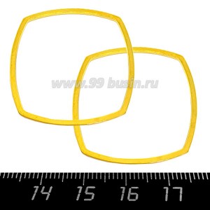 Коннектор нержавеющая сталь Криволинейный квадрат 32*32*1 мм цвет золото 1 штука