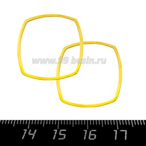 Коннектор нержавеющая сталь Криволинейный квадрат 24*24*1 мм цвет золото 1 штука