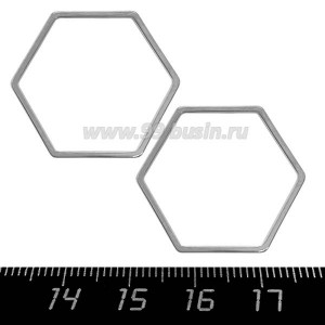 Коннектор нержавеющая сталь Соты 24*27*1 мм цвет стальной 1 штука