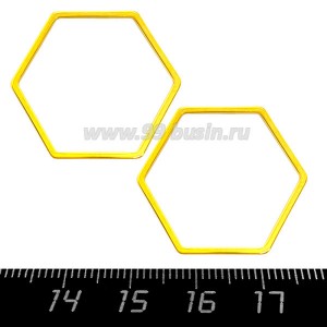 Коннектор нержавеющая сталь Соты 24*27*1 мм цвет золото 1 штука