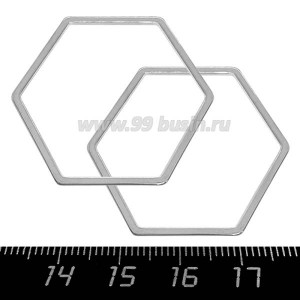 Коннектор нержавеющая сталь Соты 32*36*1 мм цвет стальной 1 штука
