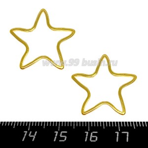 Коннектор нержавеющая сталь Звезда 24*24*1 мм цвет золото 1 штука