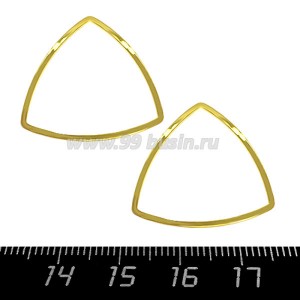 Коннектор нержавеющая сталь криволинейный Треугольник 24*24*1 мм цвет золото 1 штука