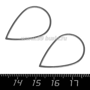 Коннектор нержавеющая сталь Капелька 30*20*1 мм цвет стальной 1 штука Коннектор нержавеющая сталь Капелька 30*20*1 мм цвет стальной 1 штука