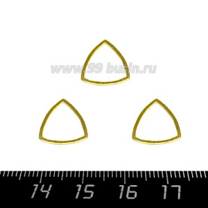 Коннектор нержавеющая сталь криволинейный Треугольник 12*12*1 мм цвет золото 1 штука