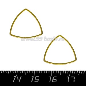 Коннектор нержавеющая сталь криволинейный Треугольник 20*20*1 мм цвет золото 1 штука
