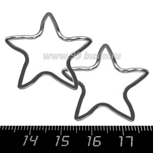 Коннектор нержавеющая сталь Звезда 32*32*1 мм цвет стальной 1 штука