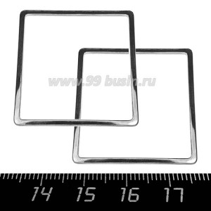 Коннектор нержавеющая сталь Квадрат большой 32*32*1 мм цвет стальной 1 штука