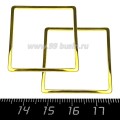Коннектор нержавеющая сталь Квадрат большой 32*32*1 мм цвет золото 1 штука