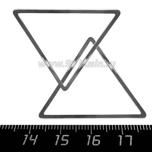 Коннектор нержавеющая сталь Треугольник большой 32*36*1 мм цвет стальной 1 штука