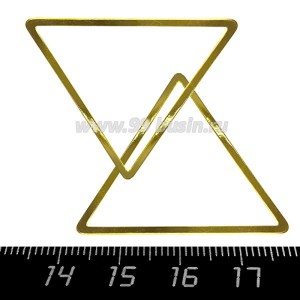 Коннектор нержавеющая сталь Треугольник большой 32*36*1 мм цвет золото 1 штука