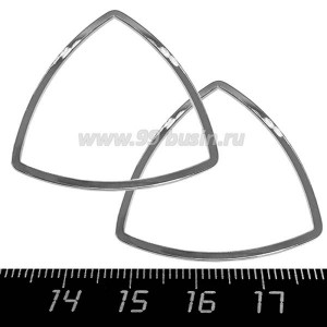Коннектор нержавеющая сталь криволинейный Треугольник 32*32*1 мм цвет стальной 1 штука