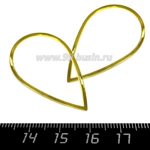 Коннектор нержавеющая сталь Капелька 37*25*1 мм цвет золото 1 штука