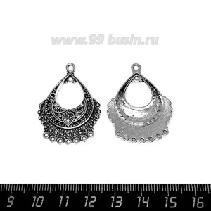 Коннектор Восточное очарование 36*25 мм 9 петель, цвет старое серебро 1 штука