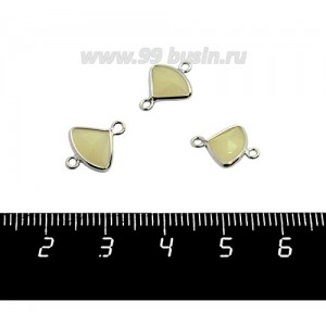 Коннектор Премиум Бриллиант мини 13*10 мм ювелирное стекло, светло-песочный полупрозрачный/платина 1 штука Коннектор Премиум Бриллиант мини 13*10 мм ювелирное стекло, светло-песочный полупрозрачный/платина 1 штука