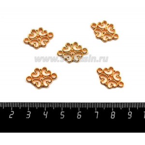 Коннектор "Суздаль" 20*13 мм 2 петли, цвет золото 1 штука
