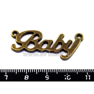 Коннектор Baby 38*17 мм, 2 петли, цвет бронза 1 штука