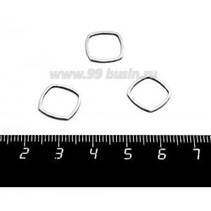 Коннектор нержавеющая сталь Криволинейный квадрат 12*12*1 мм цвет стальной 1 штука