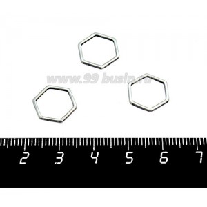 Коннектор нержавеющая сталь Соты 12*14*1 мм цвет стальной 1 штука