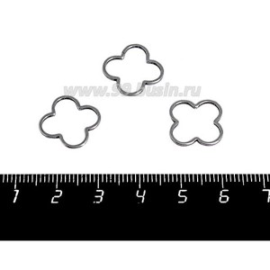 Коннектор нержавеющая сталь Четырехлистник 16*16*1 мм цвет стальной 1 штука