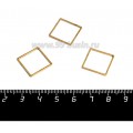 Коннектор нержавеющая сталь Квадрат 16*16*1 мм цвет золото 1 штука