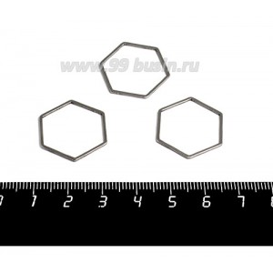Коннектор нержавеющая сталь Соты 23*20*1 мм цвет стальной 1 штука