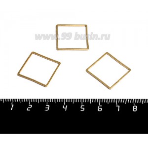 Коннектор нержавеющая сталь Квадрат 20*20*1 мм цвет золото 1 штука
