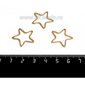 Коннектор нержавеющая сталь Звезда 20*20*1 мм цвет золото 1 штука