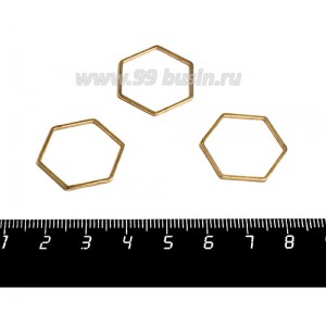 Коннектор нержавеющая сталь Соты 23*20*1 мм цвет золото 1 штука Коннектор нержавеющая сталь Соты 23*20*1 мм цвет золото 1 штука