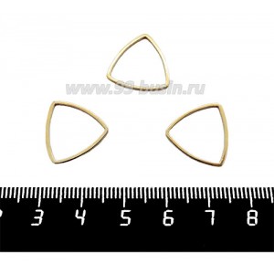 Коннектор нержавеющая сталь криволинейный Треугольник 18*16*1 мм цвет золото 1 штука
