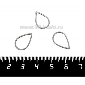 Коннектор нержавеющая сталь Капелька 16*11*1 мм цвет стальной 1 штука Коннектор нержавеющая сталь Капелька 16*11*1 мм цвет стальной 1 штука