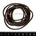 Шнурок натуральная кожа 3 мм, цвет тёмно-коричневый, 2,5 метра/упаковка
