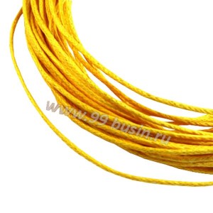 Шнур вощеный 1 мм цвет яично-жёлтый 6 метров/упаковка