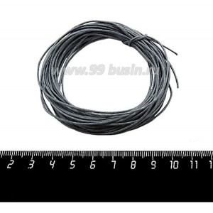 Шнур вощеный 1 мм грифельный серый 6 метров/упаковка