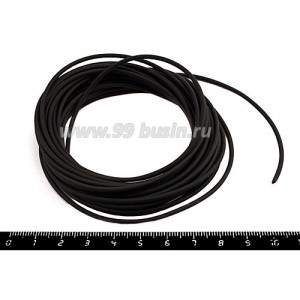 Шнур латексный полый 2 мм черный 1 метр/упаковка Шнур латексный полый 2 мм черный 1 метр/упаковка