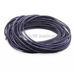 Шнурок натуральная кожа 2,5 мм фиолетовый, 5 метров/упак