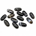 Кабошон из агата черного овал, 12*24*6мм.