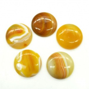 Кабошон из агата тонированного желтого круг, 40*40*10мм.