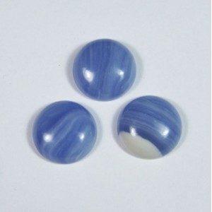 Кабошон, голубой агат (иск.), 15*15*5мм.